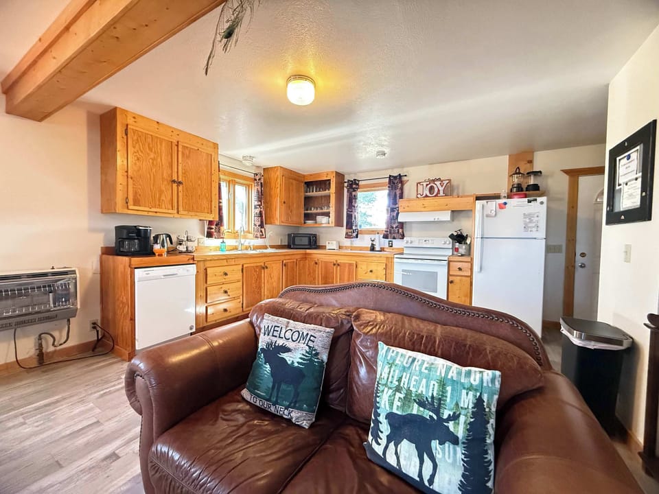 View from the living room into the kitchen