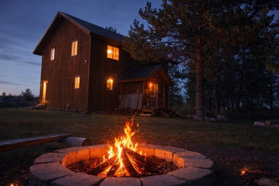 Hang out by the fire pit and tell campfire stories.