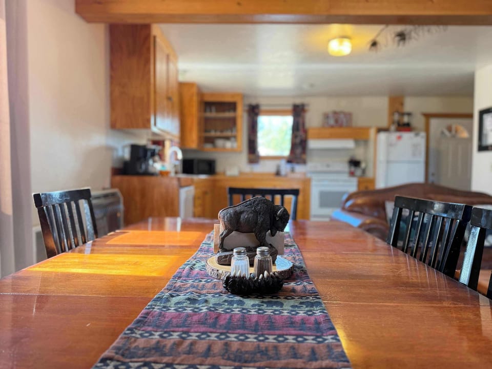 View from the kitchen table into the kitchen.