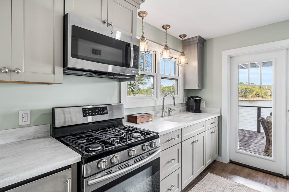 Gourmet kitchen with stainless steel appliances