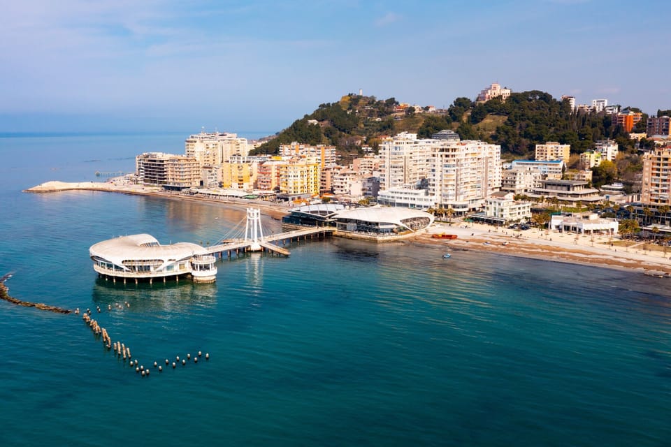 Aerial view of the pier and boulevard