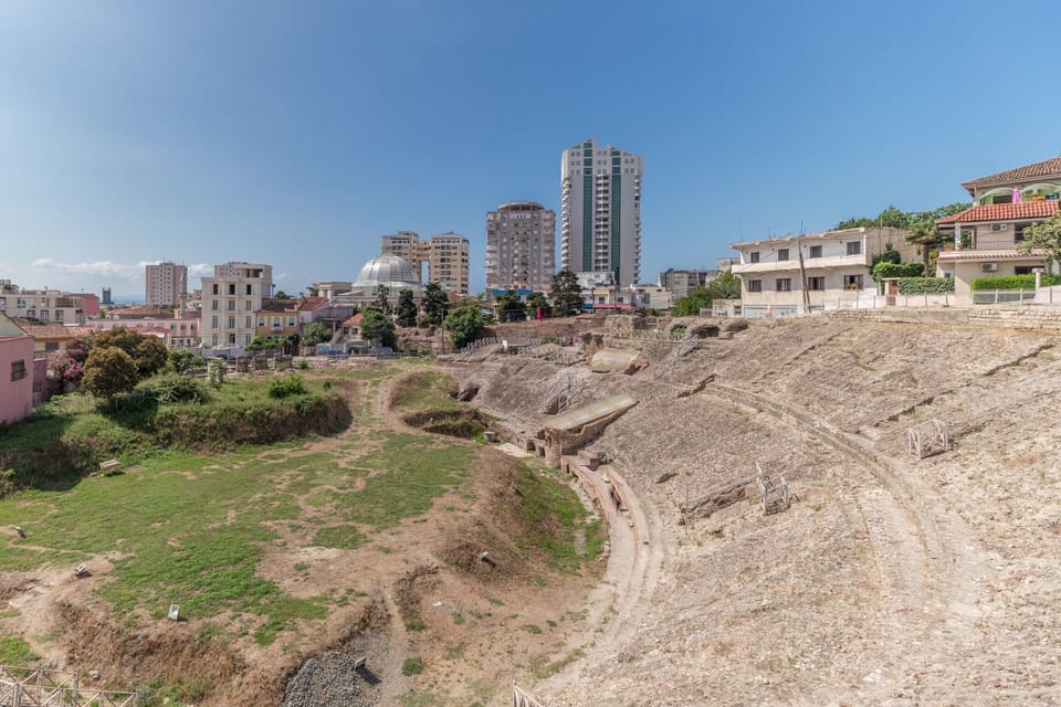 A panorama view across the Roman amphitheatre