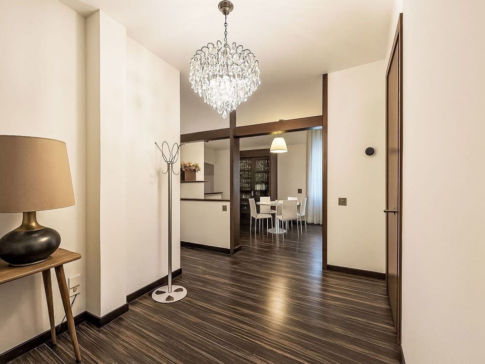 Interior Design, Flooring, Floor, Wall, Furniture, Wood, Ceiling, Wood Flooring, Light Fixture, Lighting