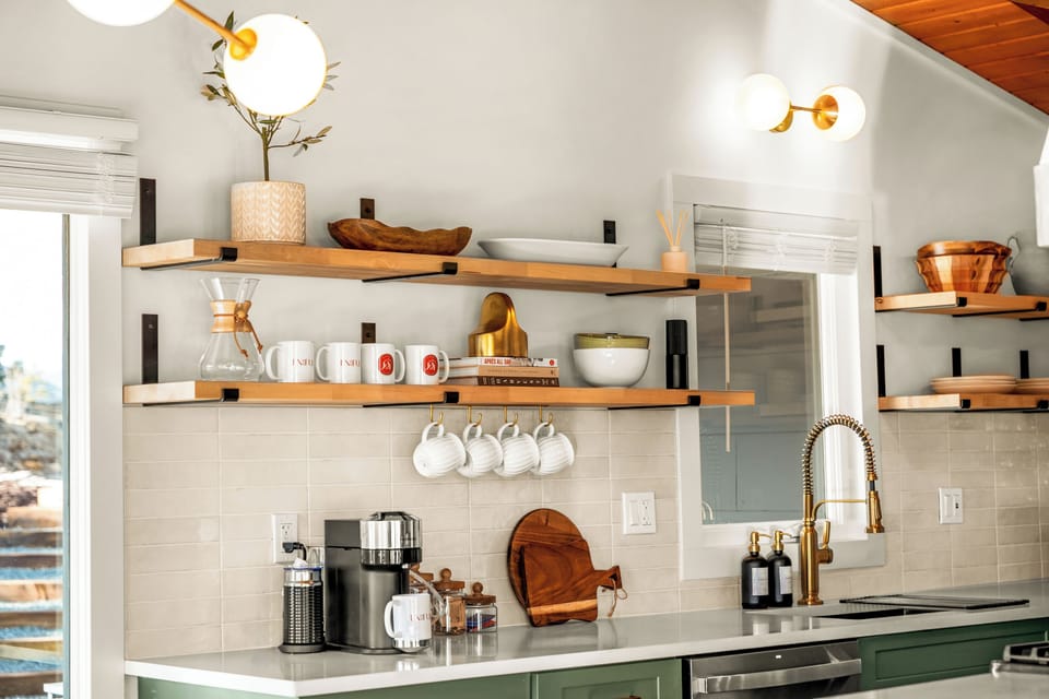 The kitchen is fully stocked with all of your needs.  Enjoy a cup of coffee or espresso each morning from the Nespresso Coffee Maker (nespresso pods provided)