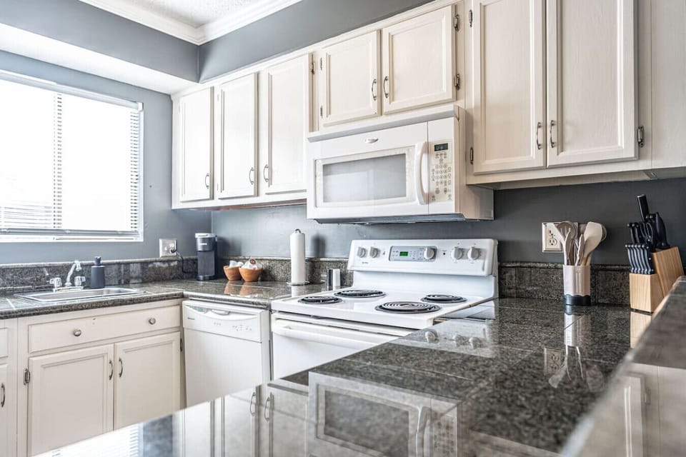 Well-appointed kitchen with full-size appliances and everything you need to prepare meals during your stay.