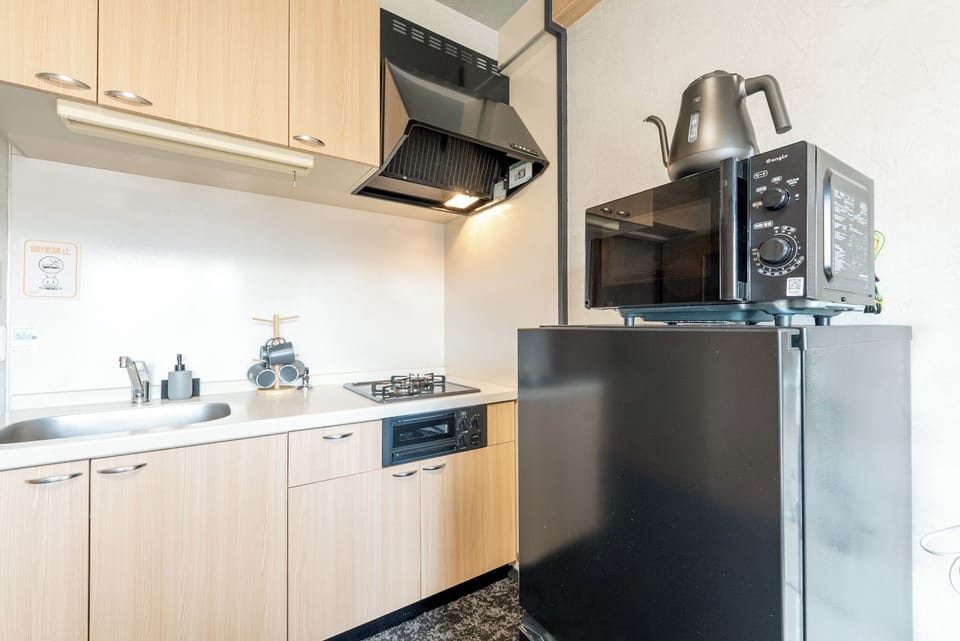 Family Apartment, City View | Private kitchen | Fridge, microwave, stovetop, cookware/dishes/utensils