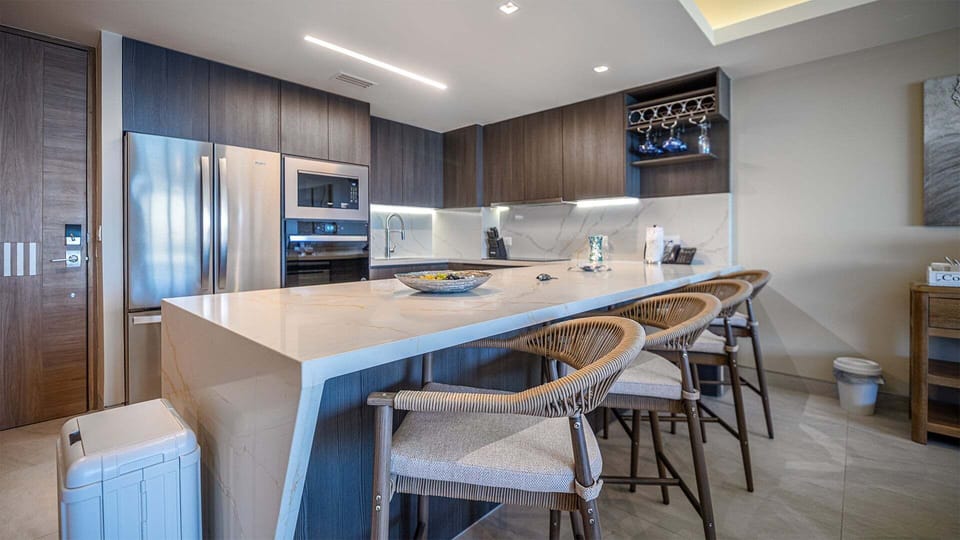 The kitchen counter top