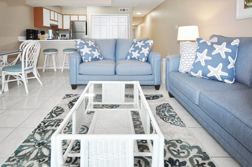 Living Room - Emerald Towers West Unit 3003 Okaloosa Island Fort Walton Beach Vacation Rentals
