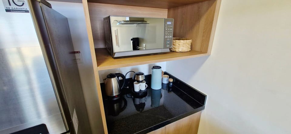 Apartment | Private kitchen | Fridge, microwave, stovetop, blender