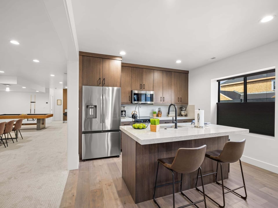 A brand new fully appointed kitchen with island and all of the amenities you could ask for.