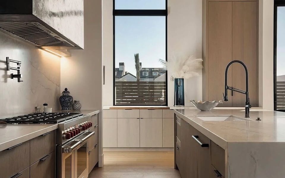 Chef's kitchen with high-end appliances