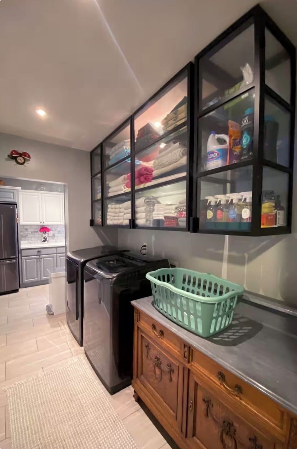 Full laundry room. Laundry detergent etc etc is available to you.