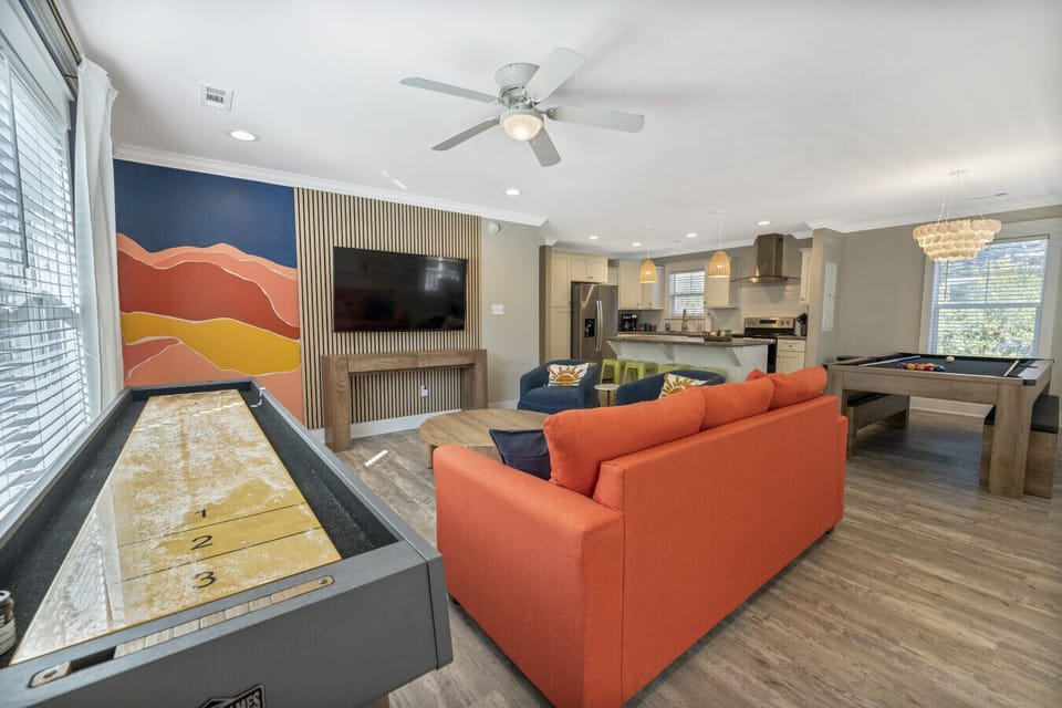 Open living concept with plenty of entertainment options.