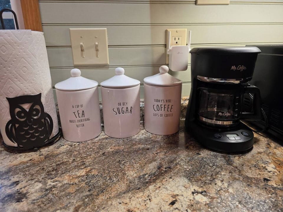 Coffee bar is fully stocked