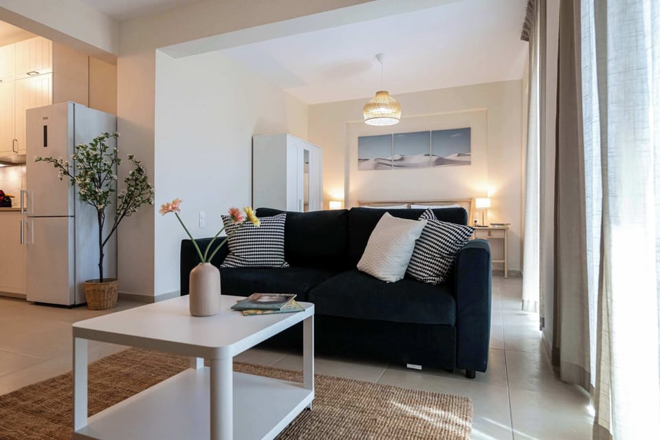 Open-Plan Living Room with Coffee Table and Modern Decor