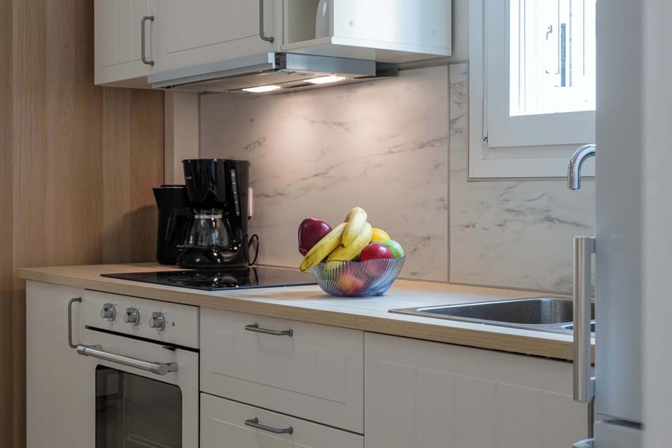 Kitchen Countertop with Coffee Machine and Essentials