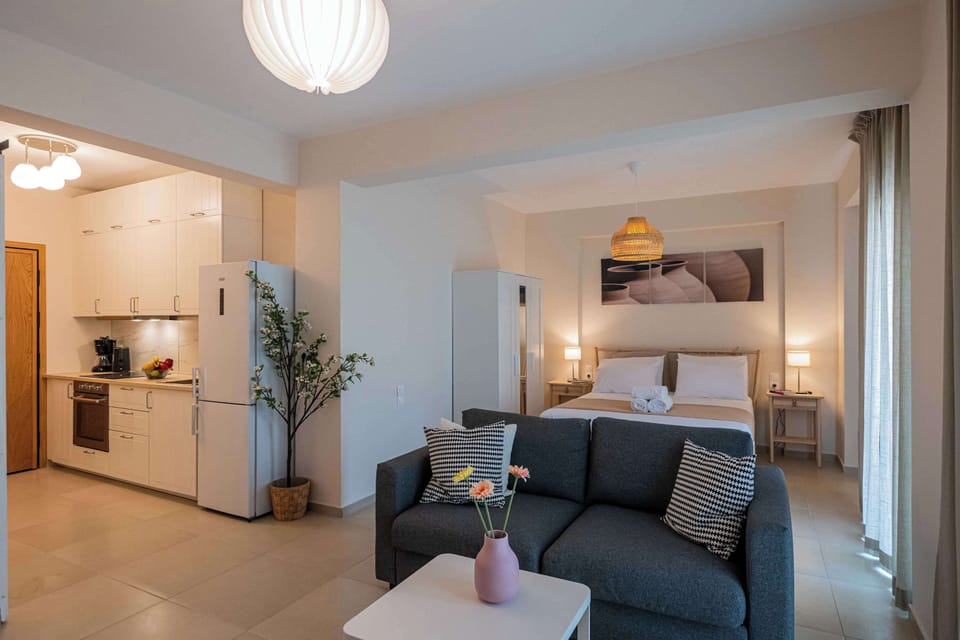 Open-Plan Living Room with Sofa and Kitchen Access