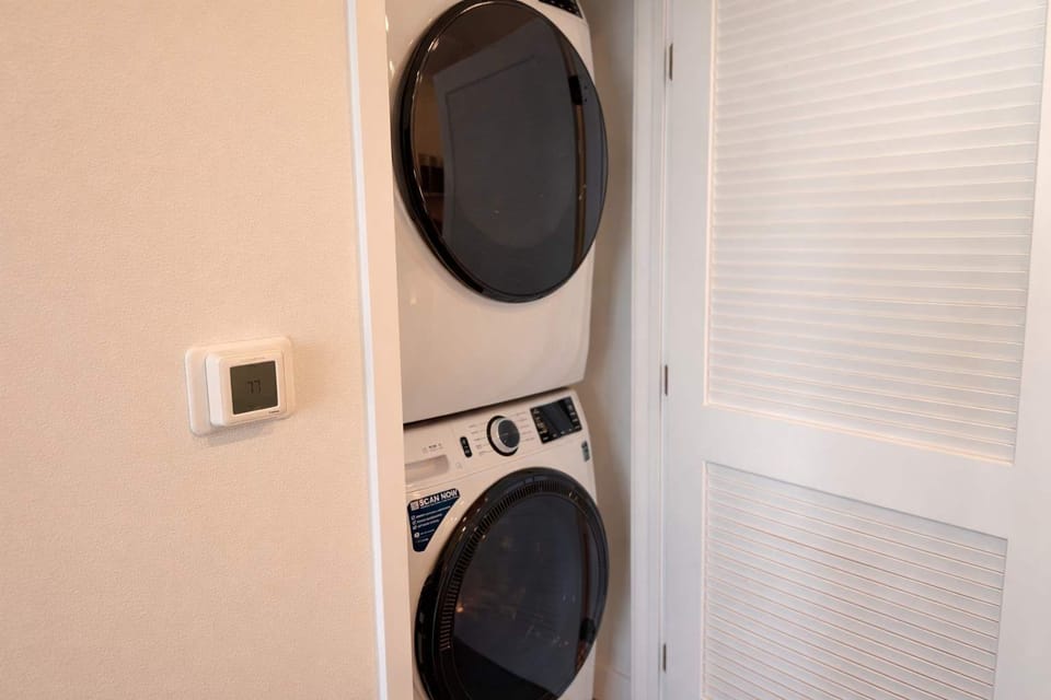 Stay fresh with your own private washer and dryer, complete with complimentary detergent for a hassle-free experience