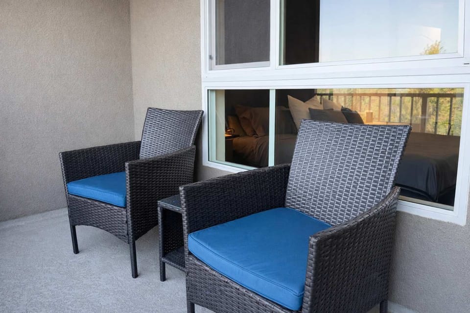 Enjoy stunning views of the iconic city from your own private balcony