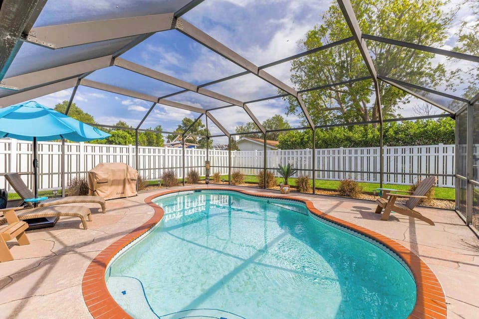 Relax by the heated pool