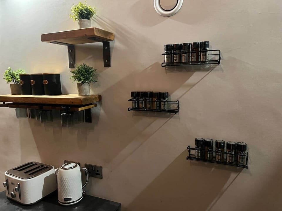 Kitchen appliances and as many spices for dinner as you'd need!