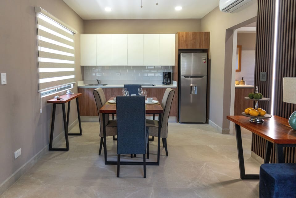 Superior Apartment | Private kitchen | Full-size fridge, microwave, espresso maker, toaster