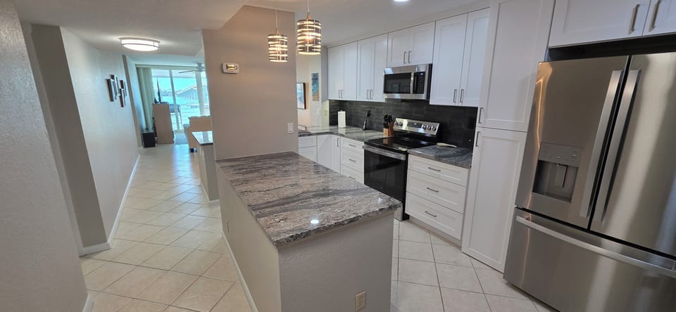 Extra counterspace in the spacious kitchen