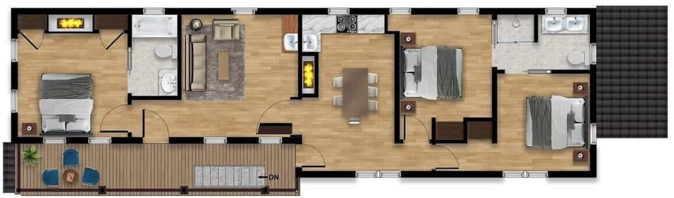 Get a bird’s-eye view of the home's inviting and functional layout.