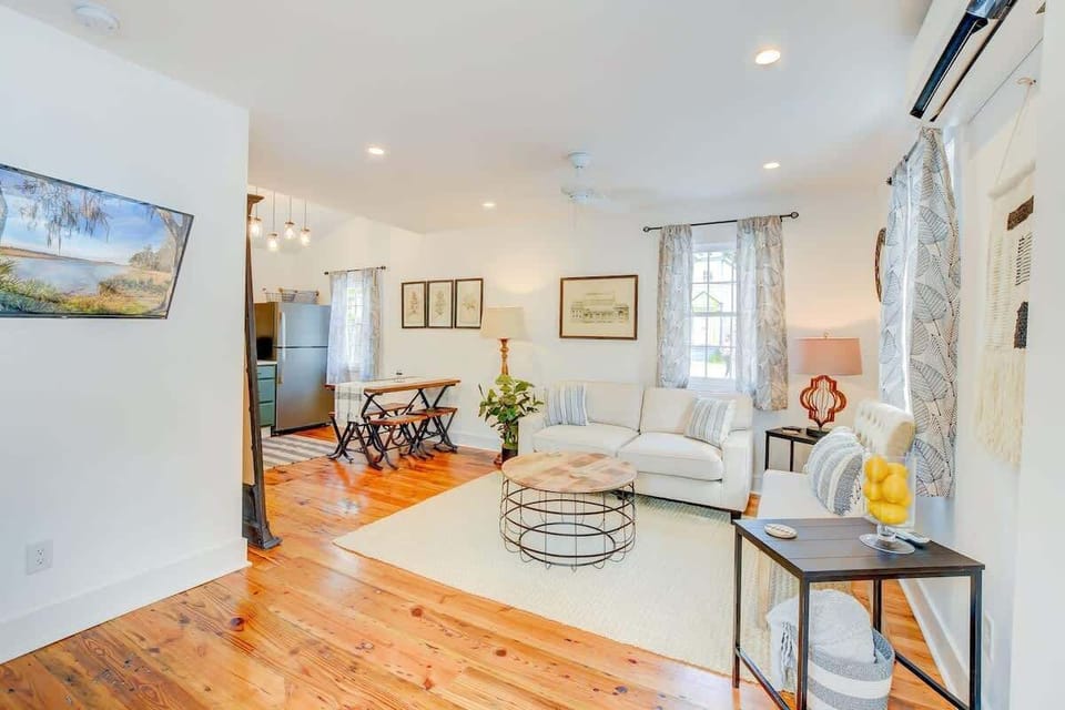 Spacious living room with seating 