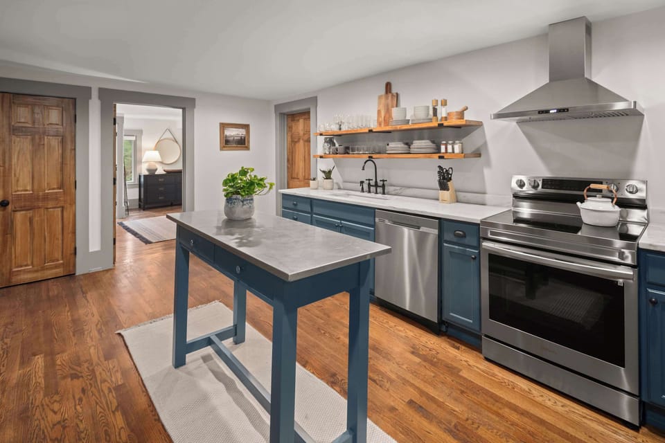 Unit 2 | Open Concept Chef's Kitchen | Second Floor | Electric Stove | Fully Equipped 