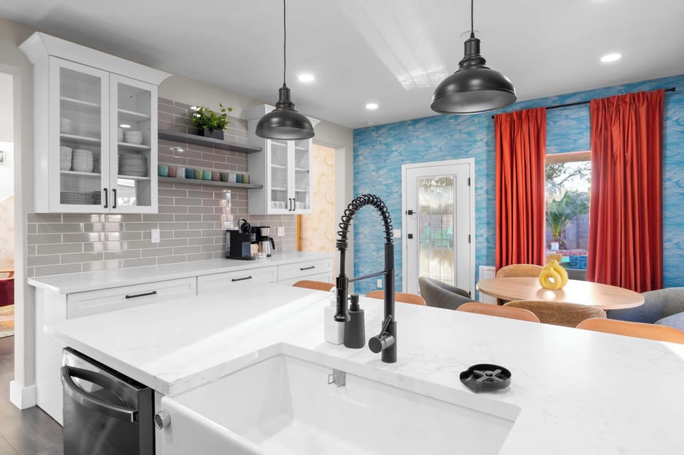 Prepare meals, try recipes, or just admire all the countertop space.