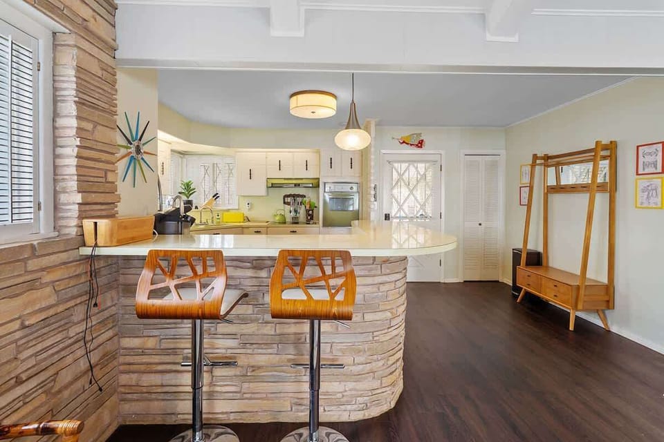 Two Barstools at the Kitchen Counter