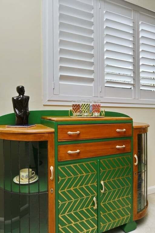 Art Deco dresser with vintage charm and elegant detailing, adding timeless character