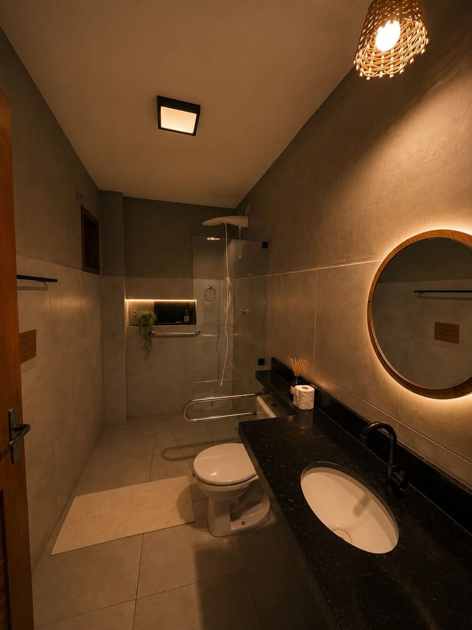 Shower, towels, soap, shampoo