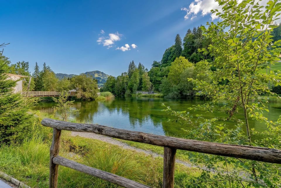 Peaceful view with mountains and natural surroundings