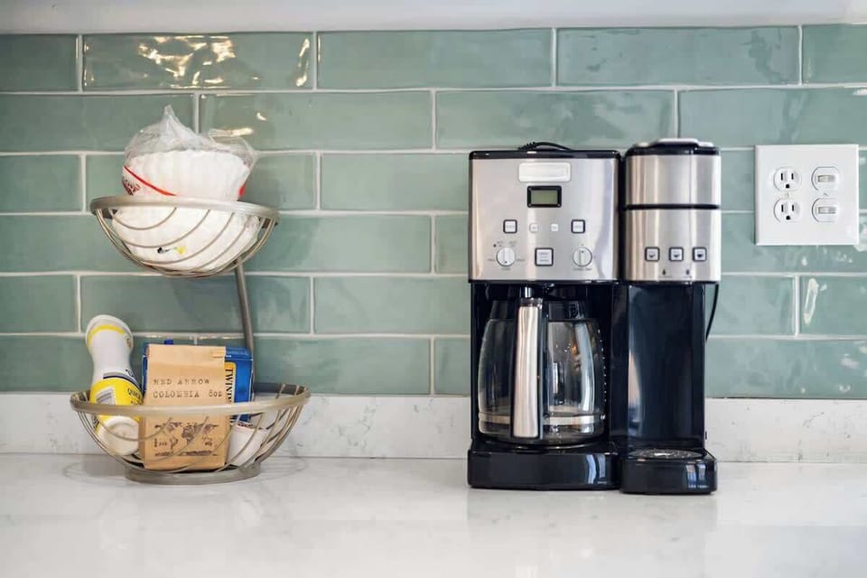 Brew a cup before heading out for a day along Lake Michigan.