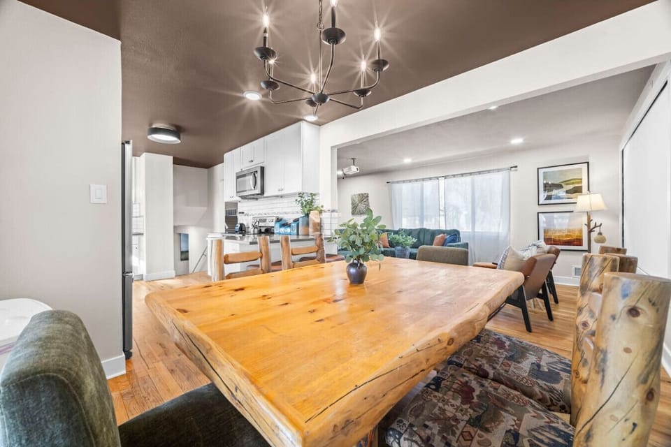 Dining room with mountain charm