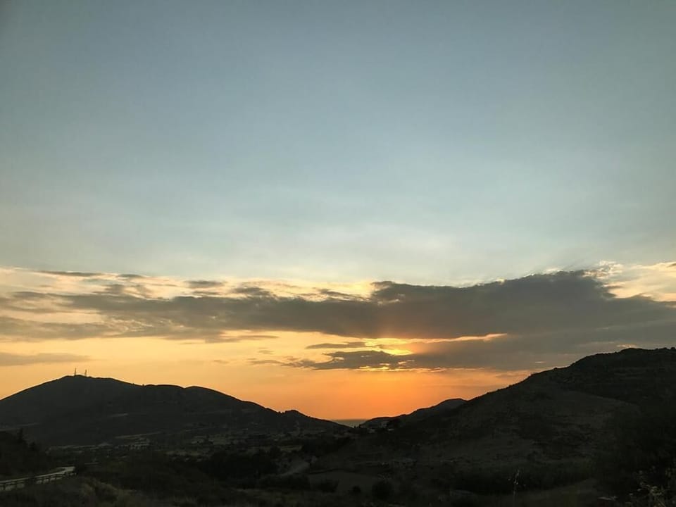 Stunning sunset view over the surrounding mountains.