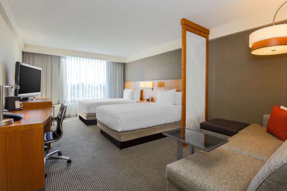 In-room safe, desk, iron/ironing board, free cribs/infant beds