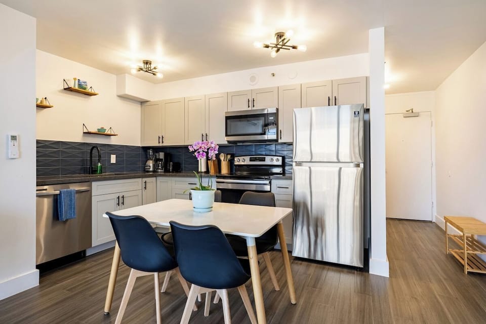 kitchen and dining area