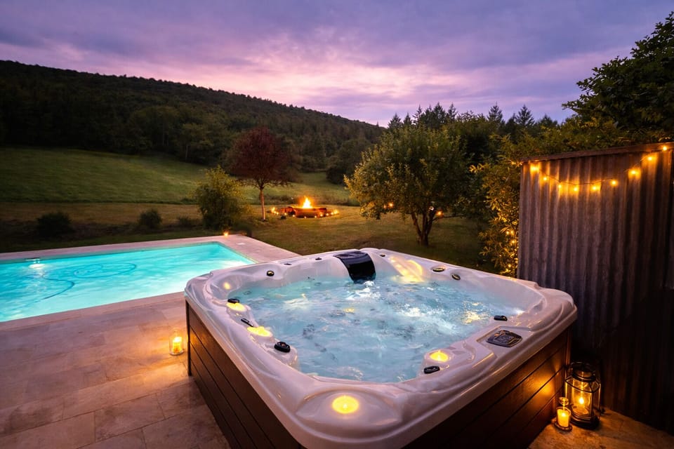 Outdoor spa tub