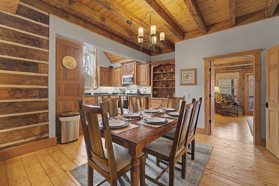 Kitchen/Dining | Wood Beam Ceilings | Main Level