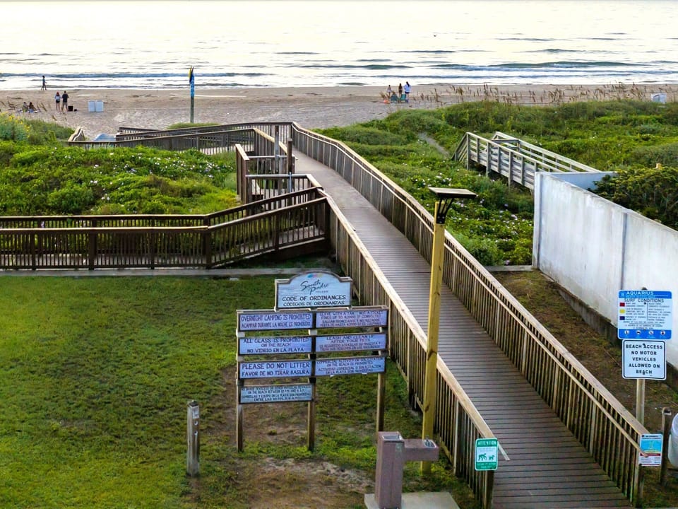The beach walkway, right across the street from Orion's Landing.