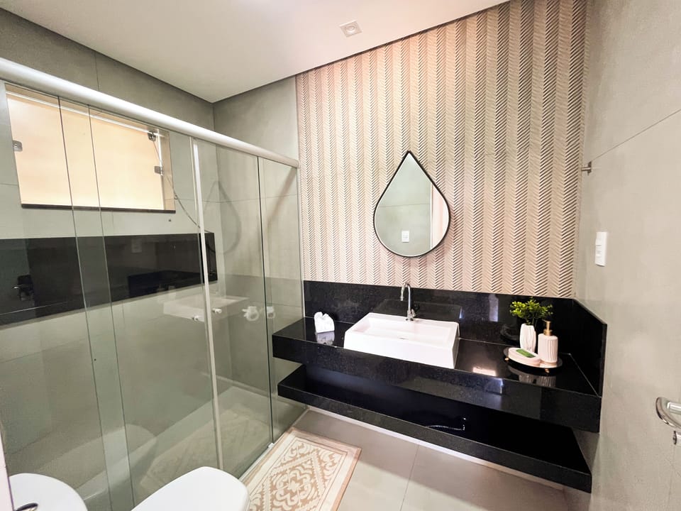 Bathroom | Shower, hair dryer, towels, soap