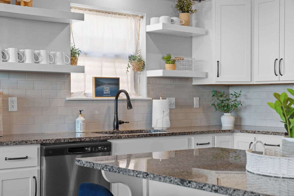 The cabinets are fully stocked with all the cookware you need to make your favorite meal!
