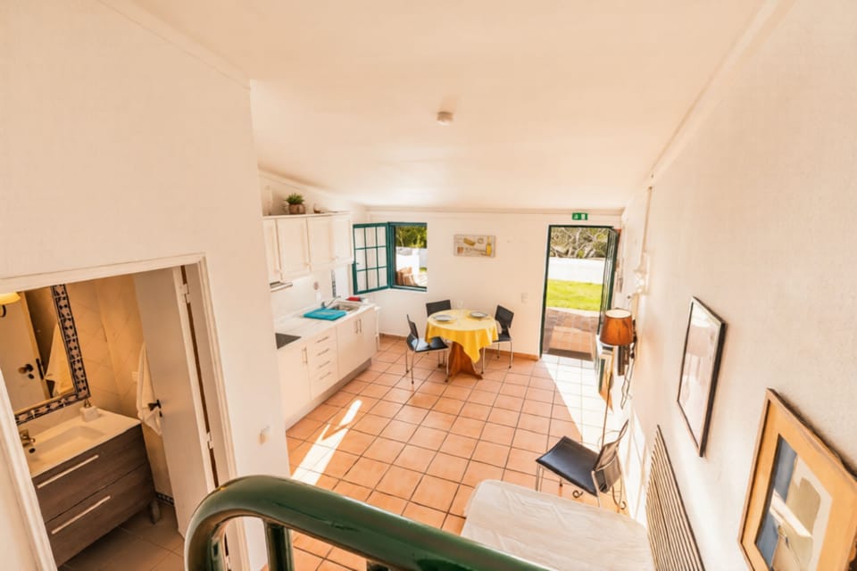 Living area and bathroom