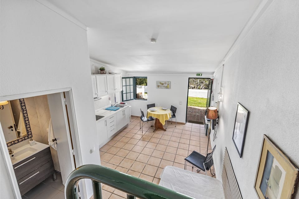 Living area and bathroom