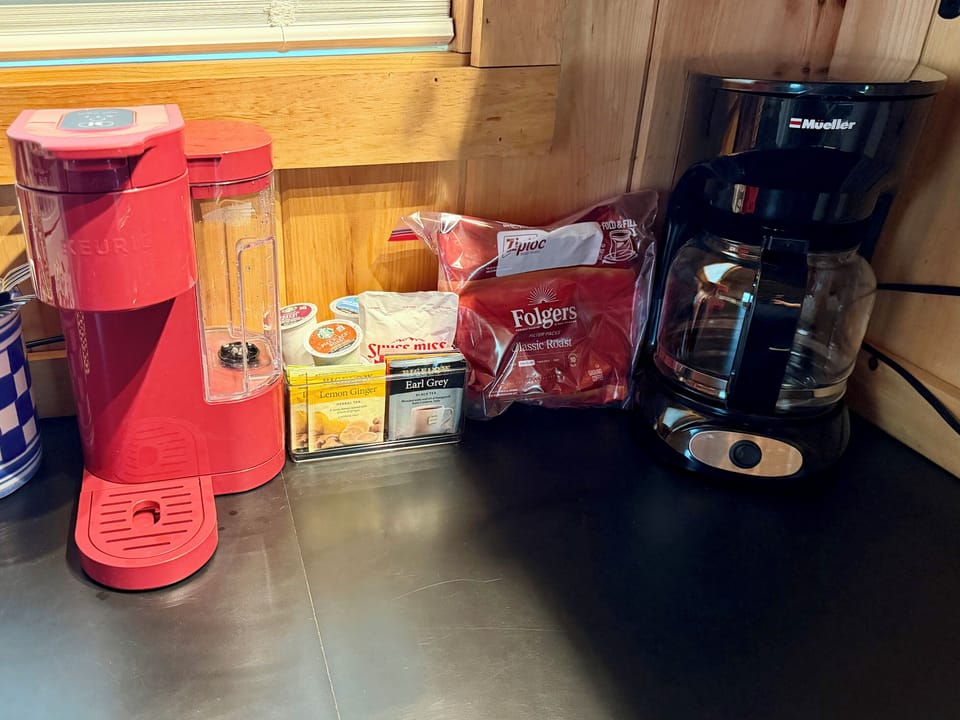 Early morning trail fuel. We’ve equipped the Outpost with both a Keurig and a traditional drip coffee maker to ensure your morning routine is seamless. Wake up, brew your favorite cup, beat the crowds, and get ready to DO Acadia.
