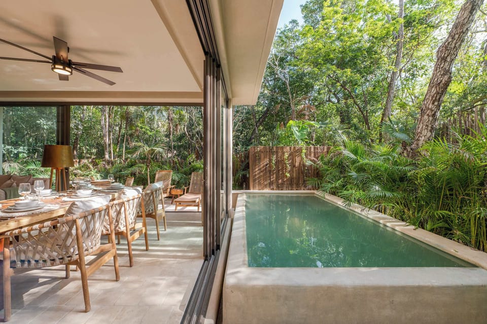 Indoor and outdoor living come together in this peaceful space