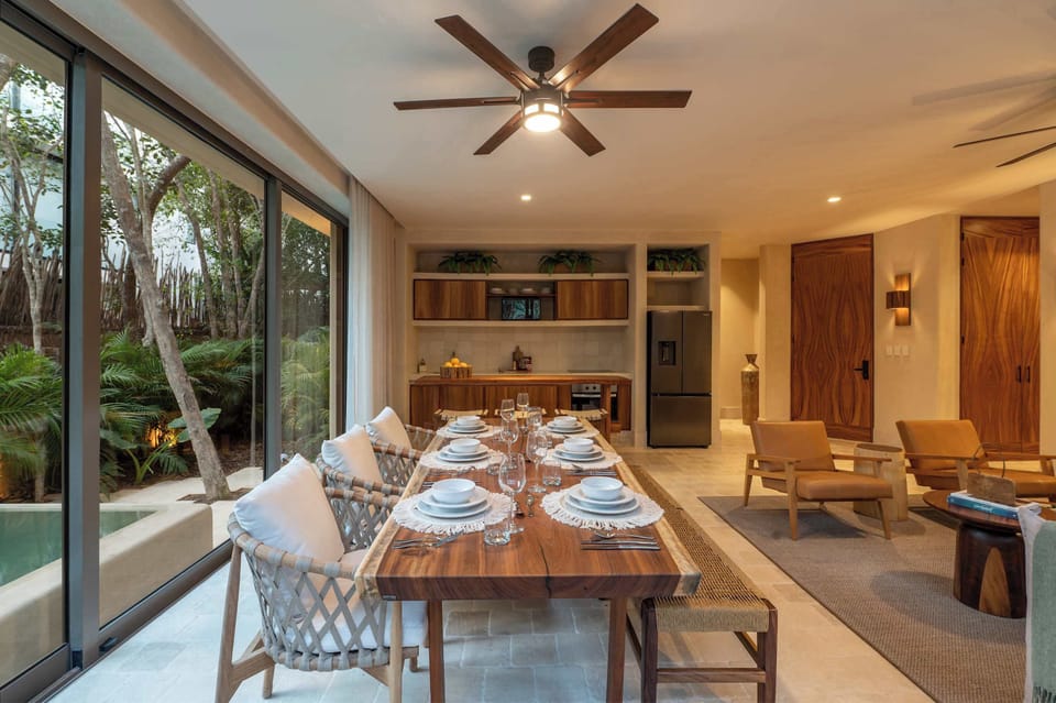 Indoor and outdoor living come together in this peaceful space